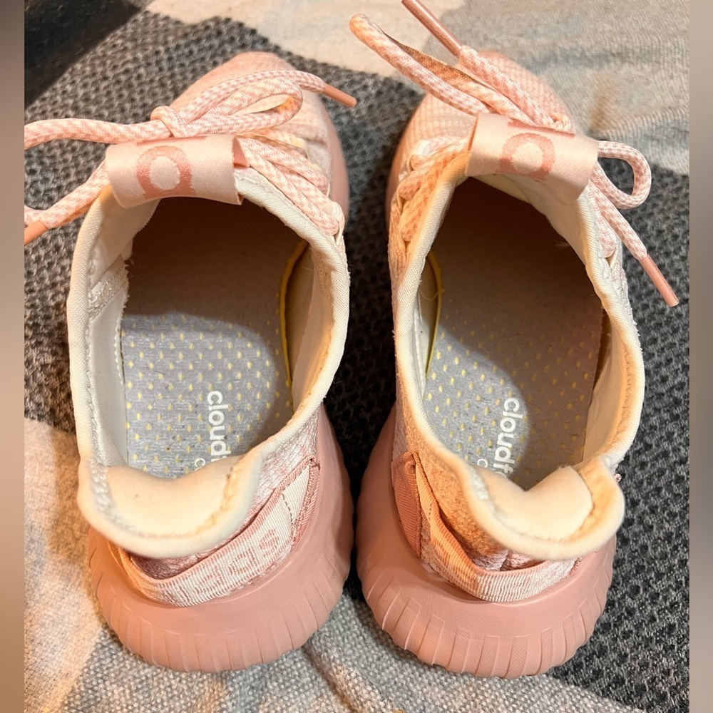 adidas Women’s Peach Pink Knit Sneakers - Picture 5 of 9